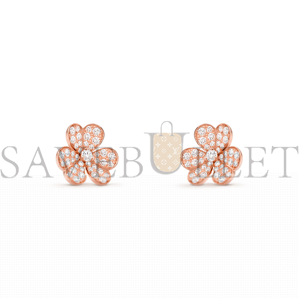 van cleef arpels frivole earrings, small model - rose gold, Di*m*nd  vcarp7rm00